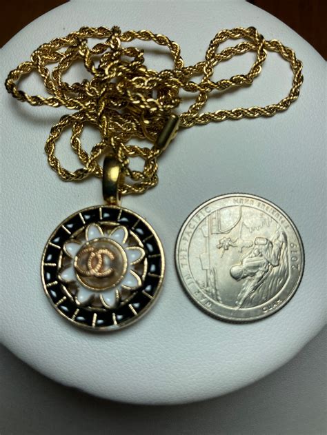 repurposed chanel button jewelry|repurposed Chanel necklace for sale.